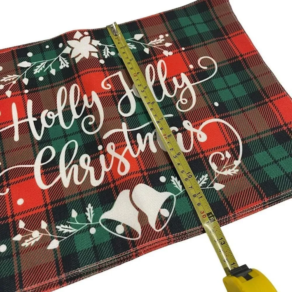 Unbranded Red &‎ Green Plaid Christmas Placemats - 6 Count